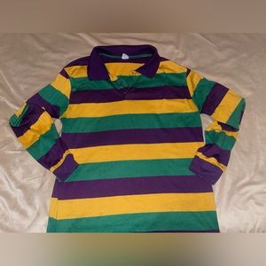 Mardi Gras Polo Long Sleeve Top